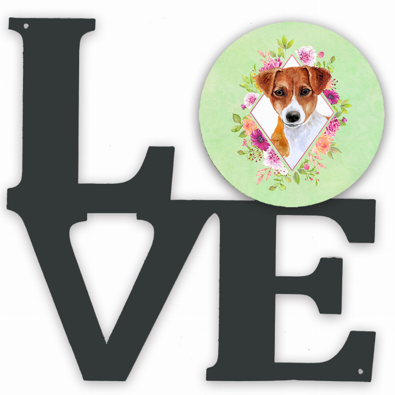 Dog Breed Flowers Design Metal Wall Artwork LOVE - CK4316WALV