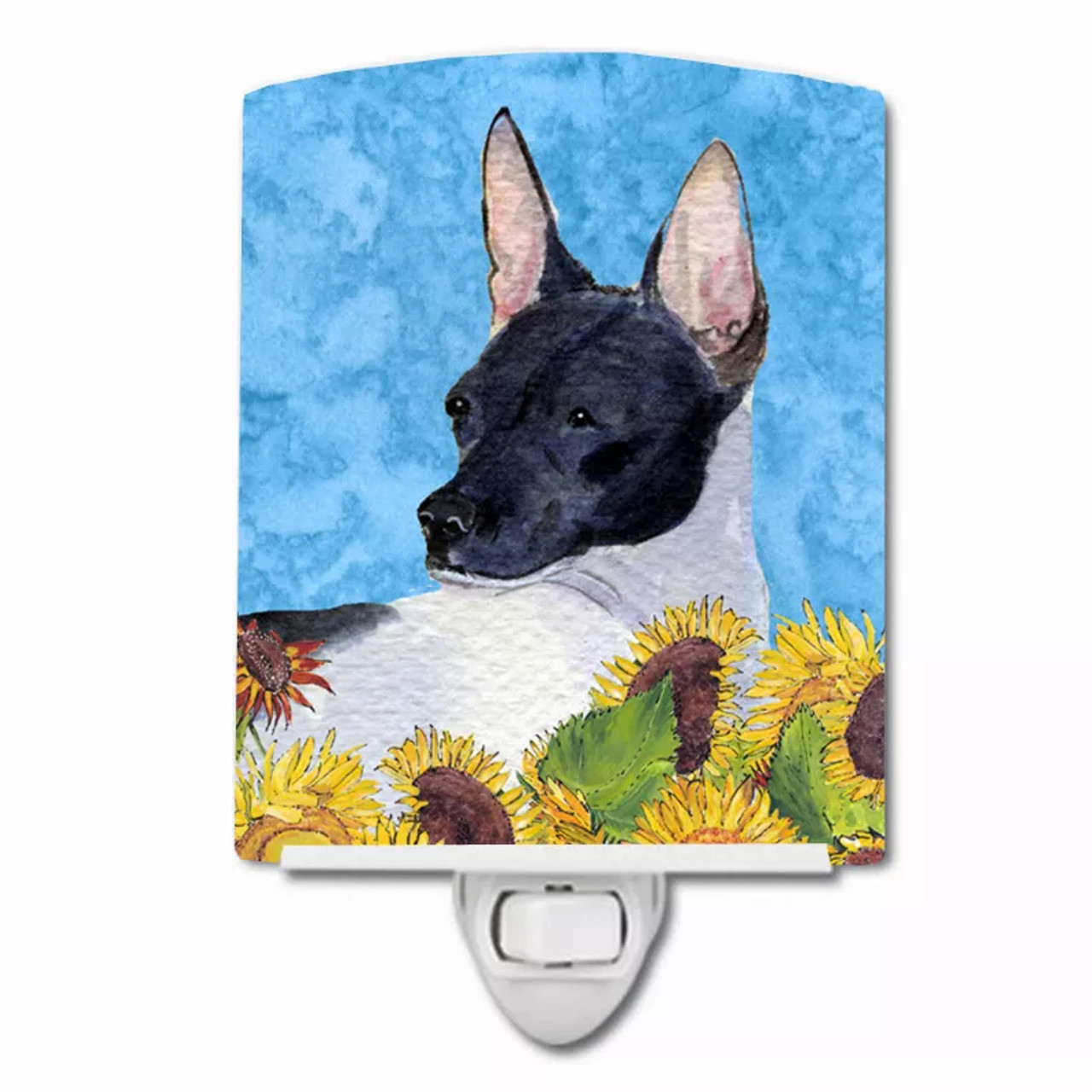 Dog in Summer Flowers Ceramic Night Light - S000213B001695P104628V000