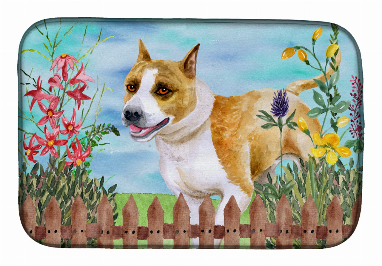 Spring Dog on Dish Drying Mat - S000213B001695P115610V007