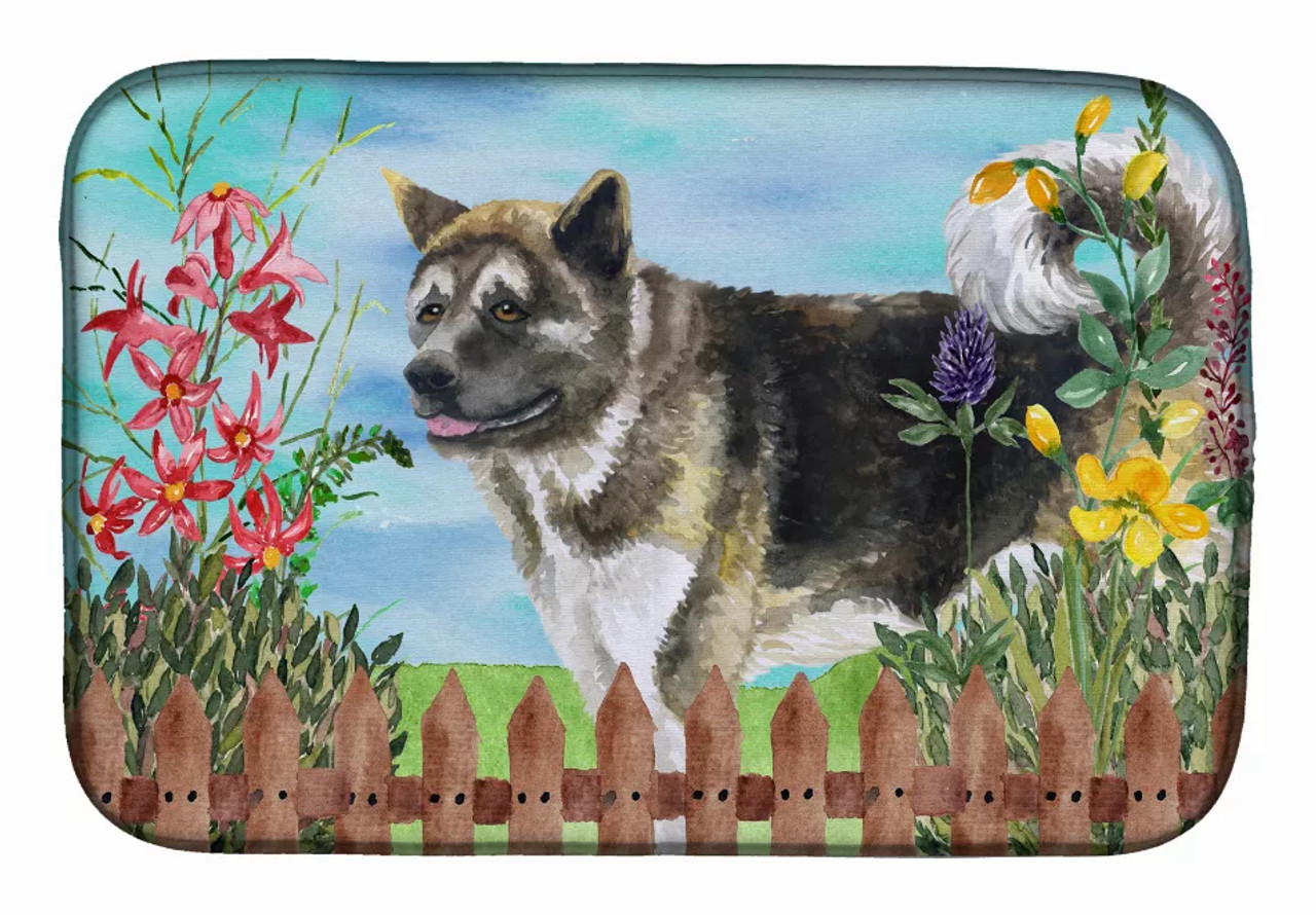 Spring Dog on Dish Drying Mat - S000213B001695P115610V032