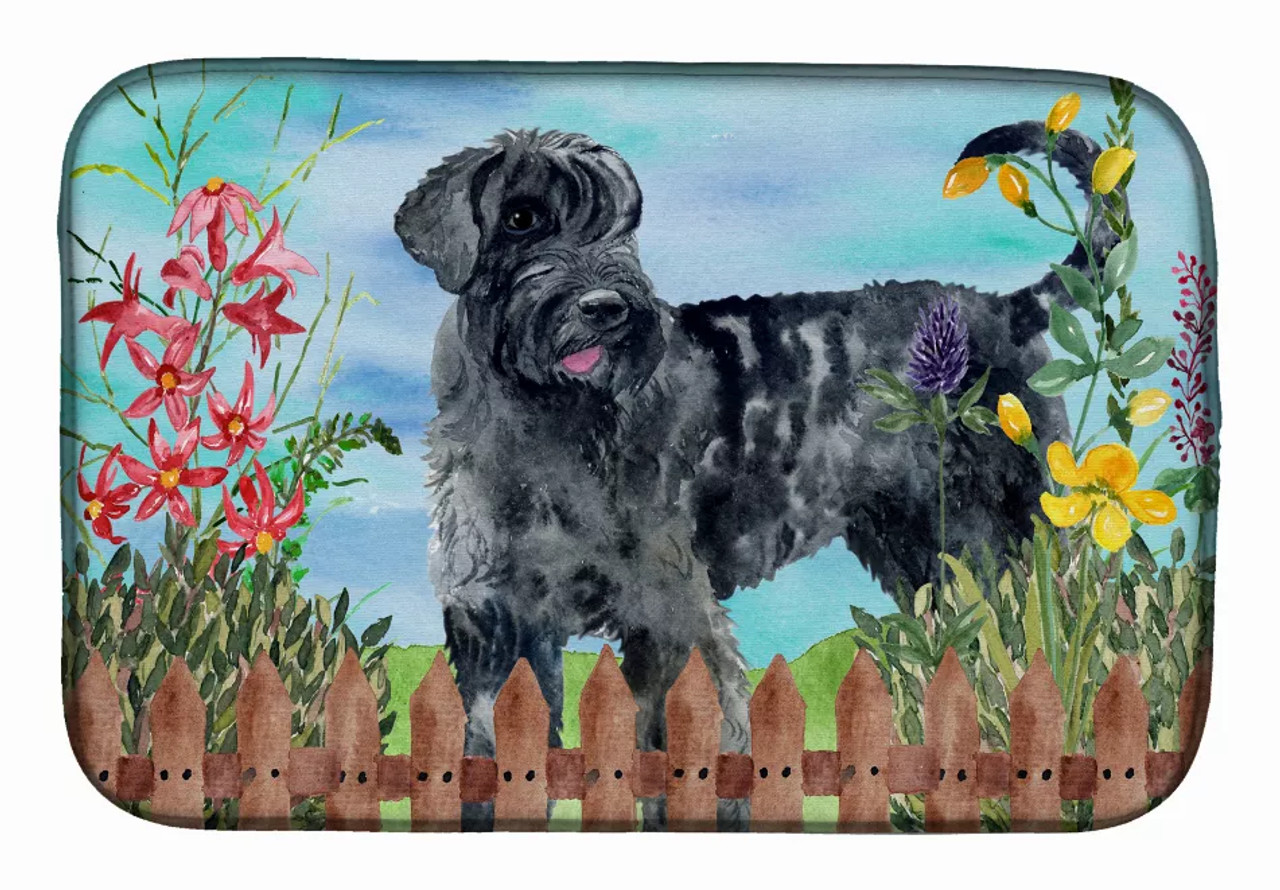 Spring Dog on Dish Drying Mat - S000213B001695P115610V023