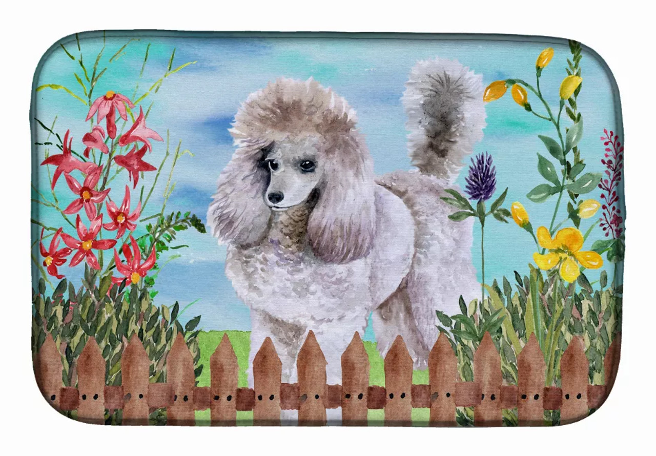 Spring Dog on Dish Drying Mat - S000213B001695P115610V028