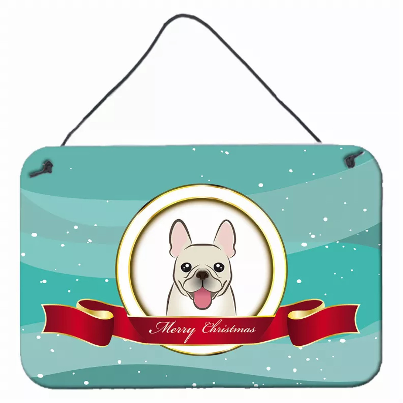 Merry Christmas Design with Dog Art Wall or Door Hanging Prints - S000213B001695P055780V000