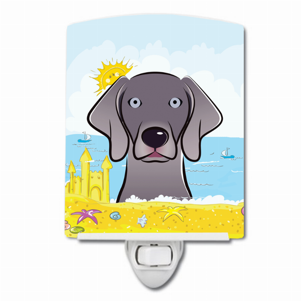 Summer Beach Design with Dog Ceramic Night Light - S000213B001695P099430V000