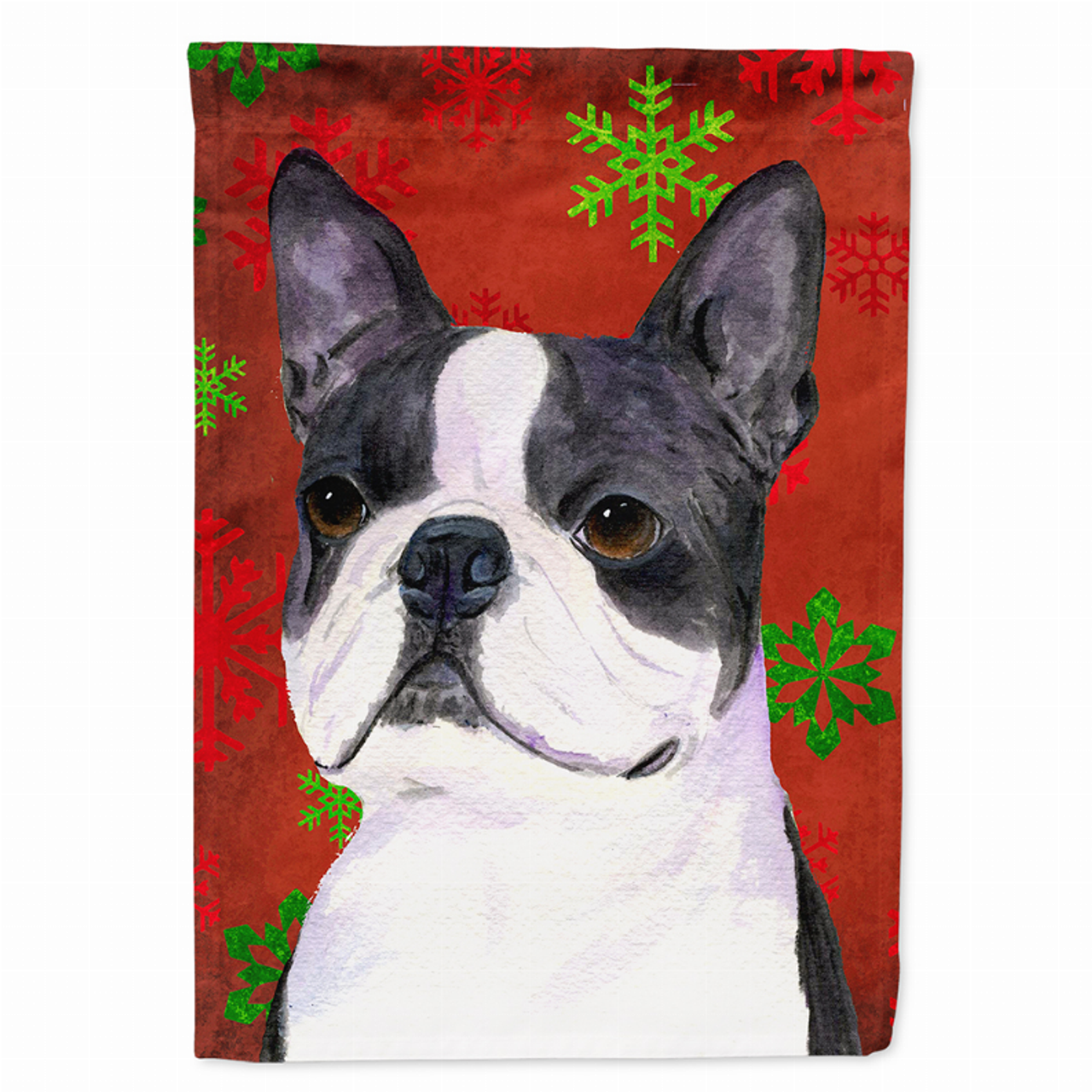 Red and Green Snowflakes Holiday Christmas Dog Flag Garden Size - SS4723GF