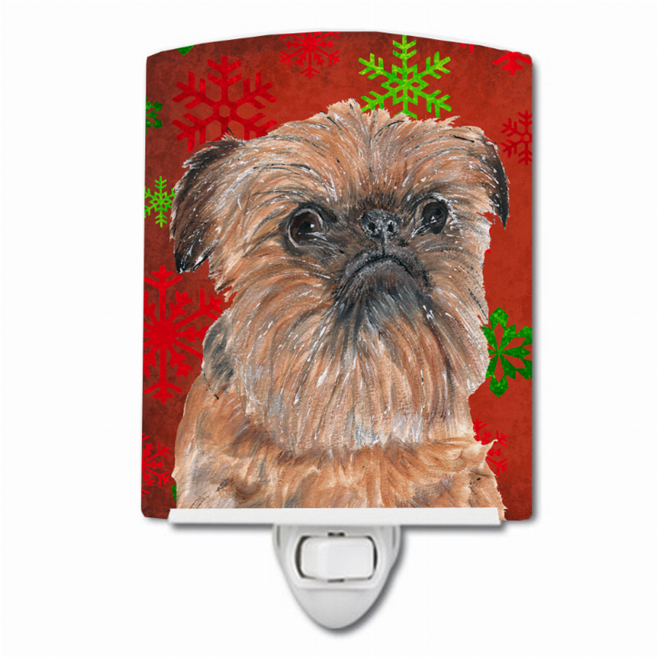 Snowflakes Holiday Dog Art Ceramic Night Light - SC9586CNL