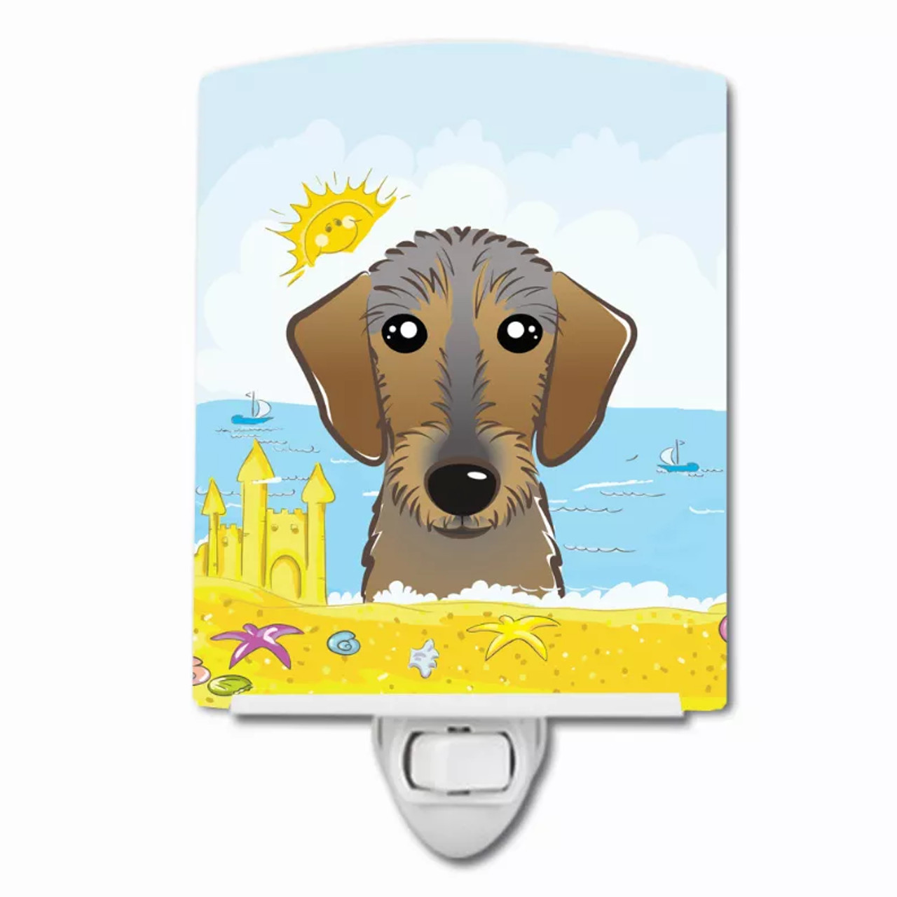 Summer Beach Design with Dog Ceramic Night Light - S000213B001695P099432V000