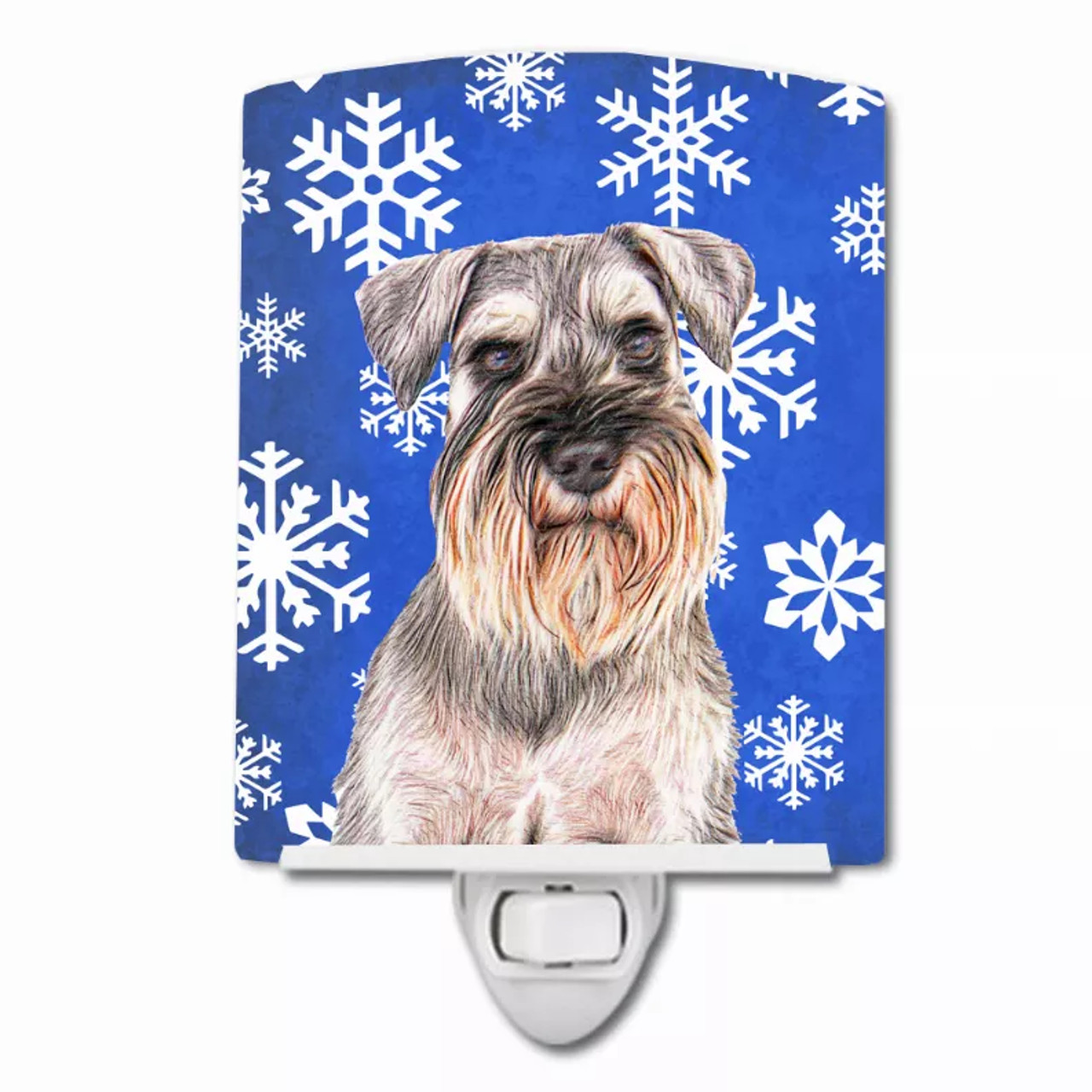 Snowflakes Holiday Dog Art Ceramic Night Light - S000213B001695P102485V000