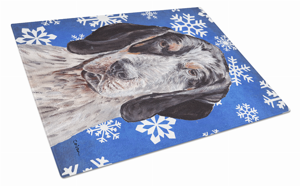 Christmas Design Dog Print Glass Cutting Board Large - S000213B001695P036995V083