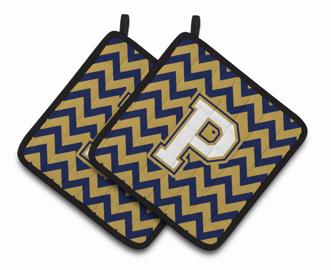 Monogram Chevron Pair of Pot Holders - CJ1057-PPTHD