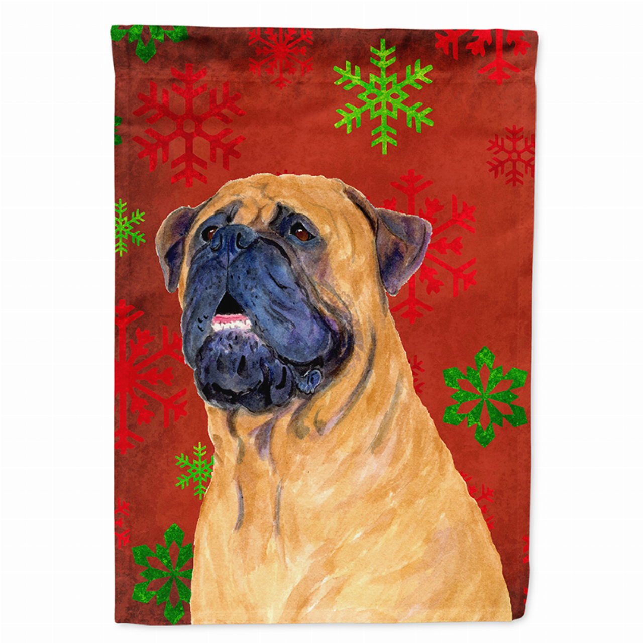 Red and Green Snowflakes Holiday Christmas Dog Flag Garden Size - SS4727GF