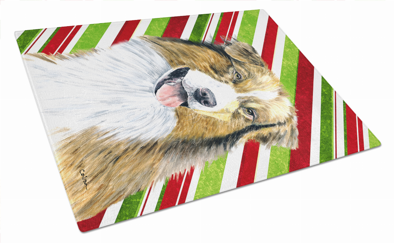 Christmas Design Dog Print Glass Cutting Board Large - SC9357LCB