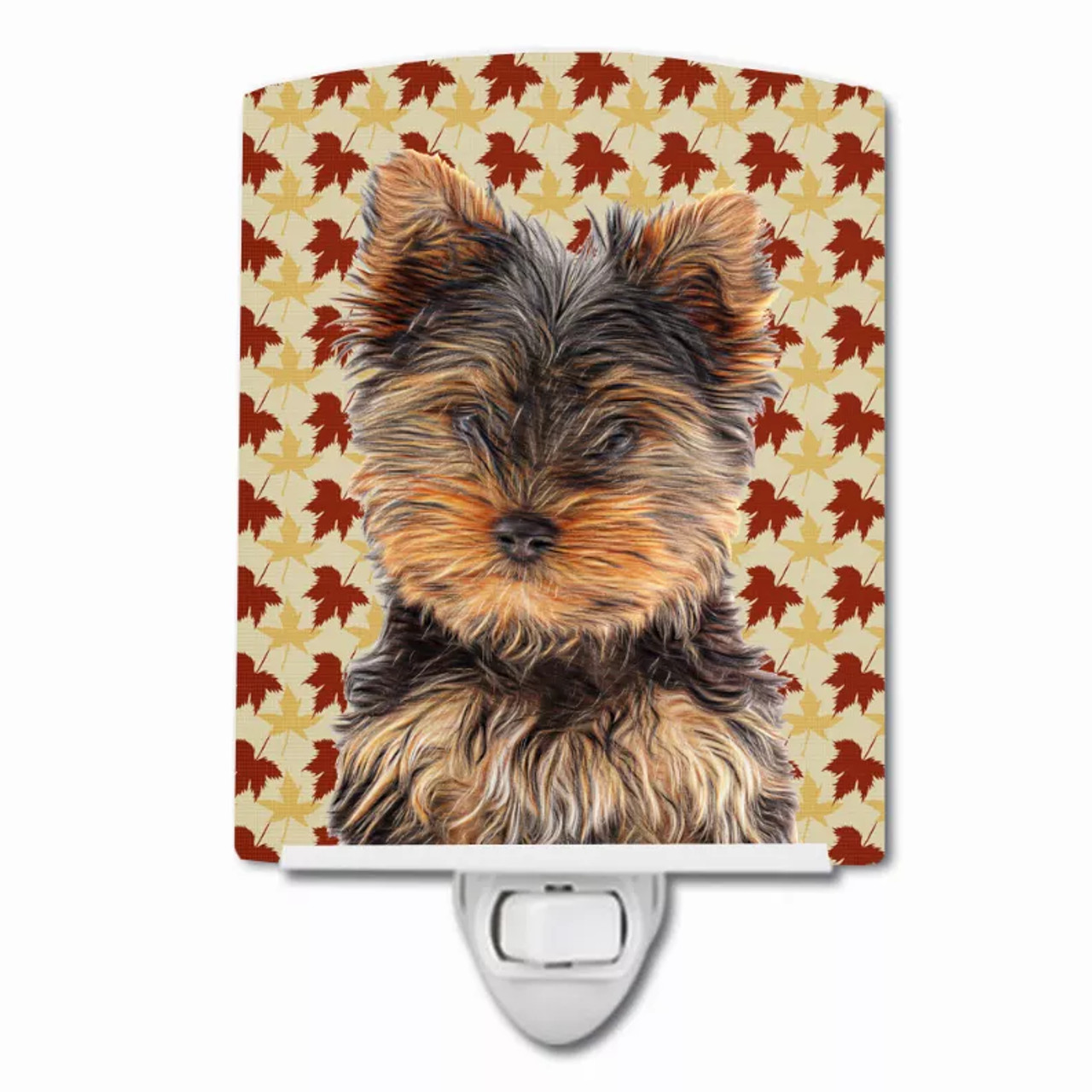 Fall Leaves Dog Art Portrait Ceramic Night Light - S000213B001695P102515V000