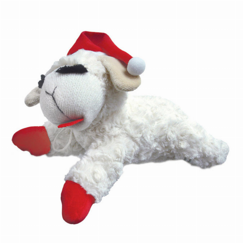 Multipet Holiday Lambchop with Santa Hat