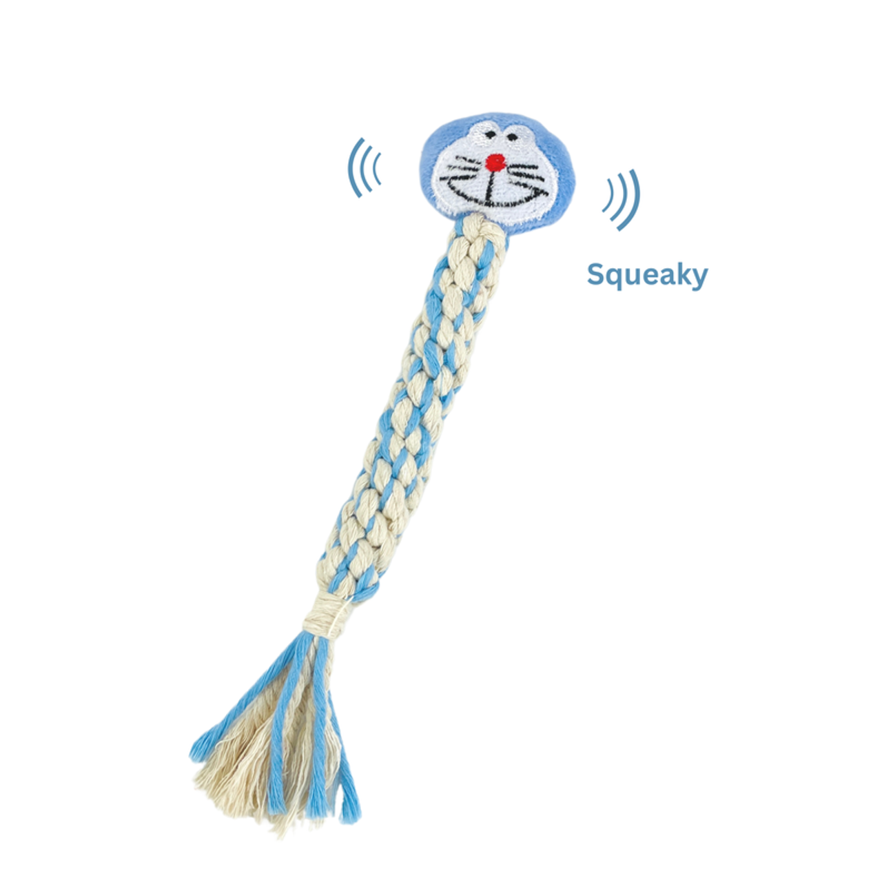 Eco- Doraemon Dog Rope Toy, Handmade, Plush, Squeaky, Puppy - S002478B002784P000014V002