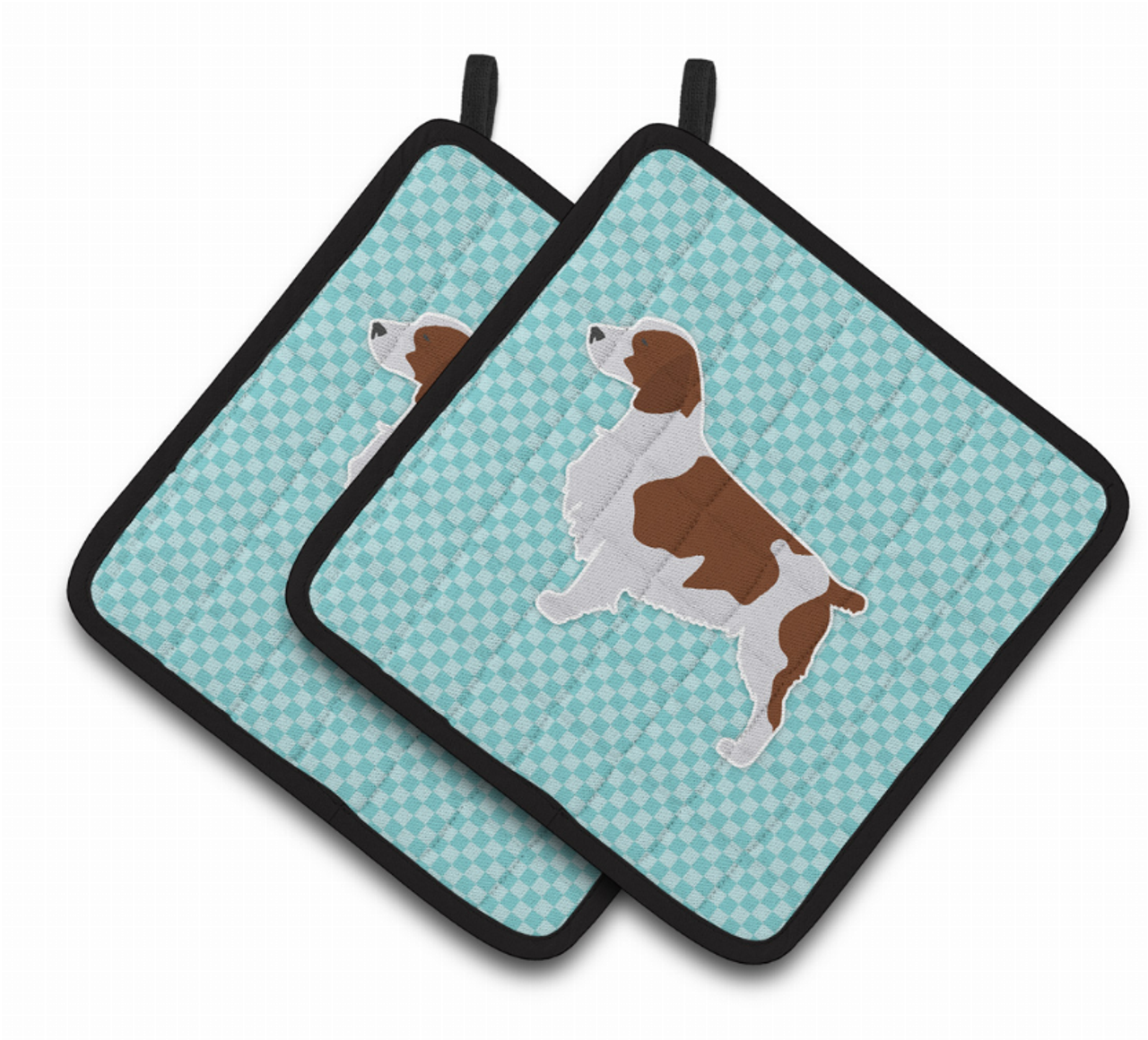Dog Checkerboard Design Pair of Pot Holders - BB3700PTHD