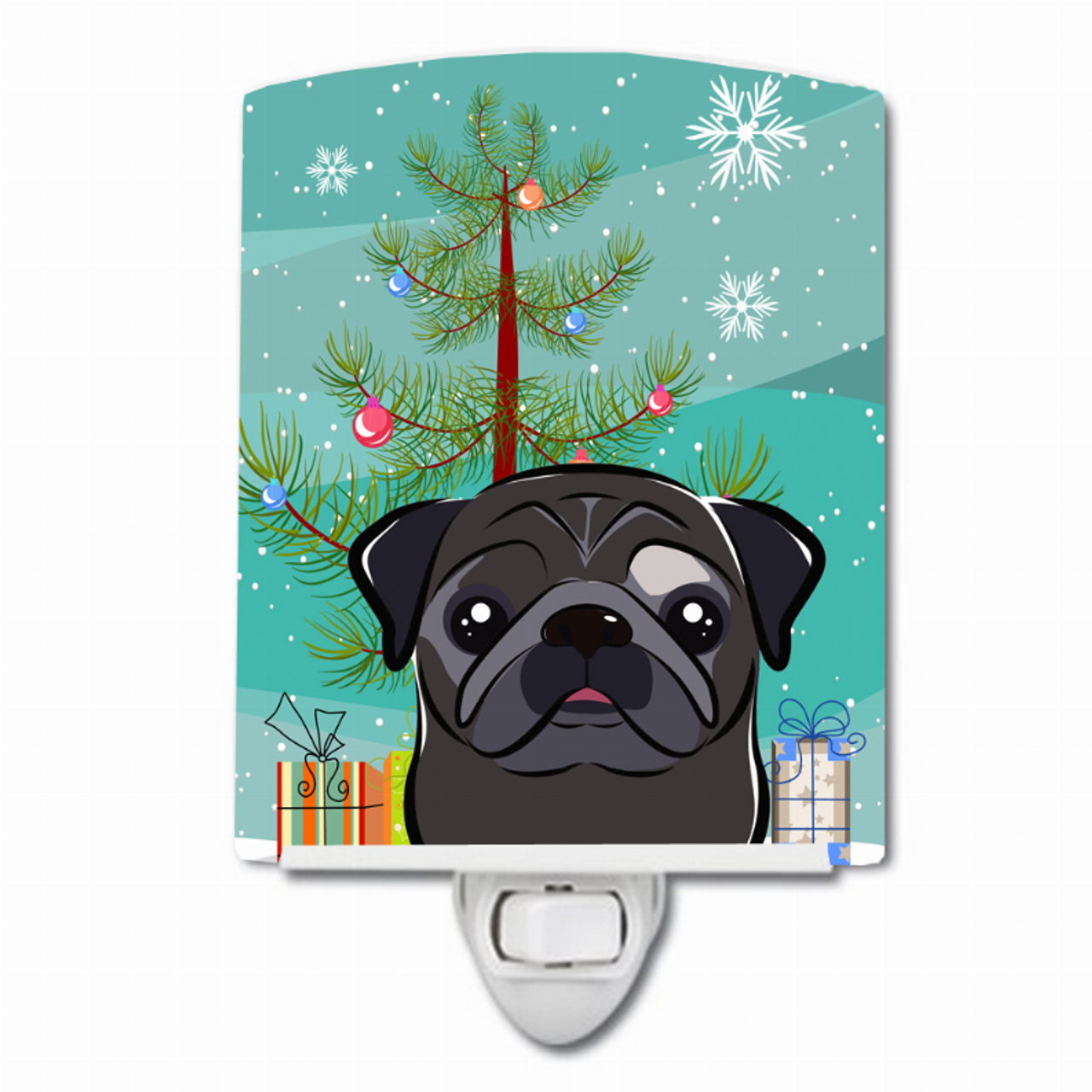 Christmas Tree and Dog Ceramic Night Light - S000213B001695P099090V000
