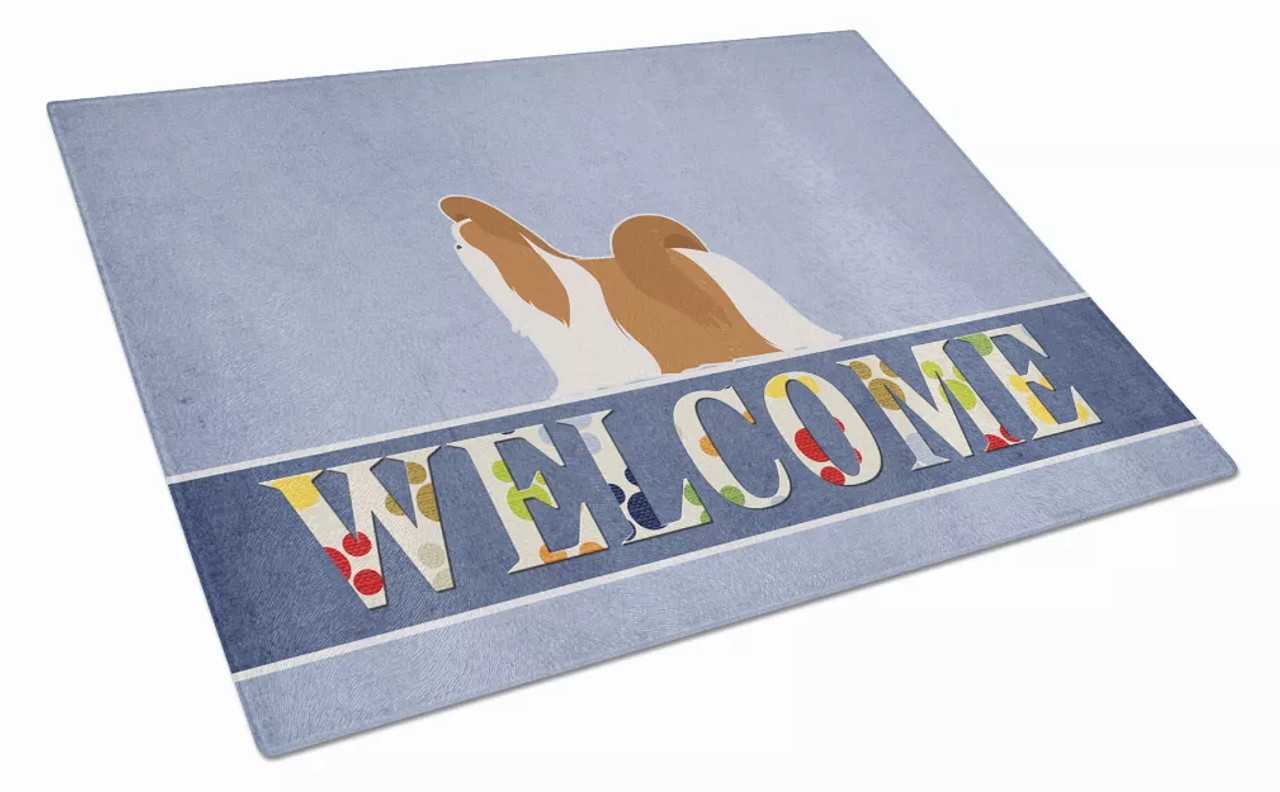 Welcome Dog Print Glass Cutting Board Large - S000213B001695P079712V011