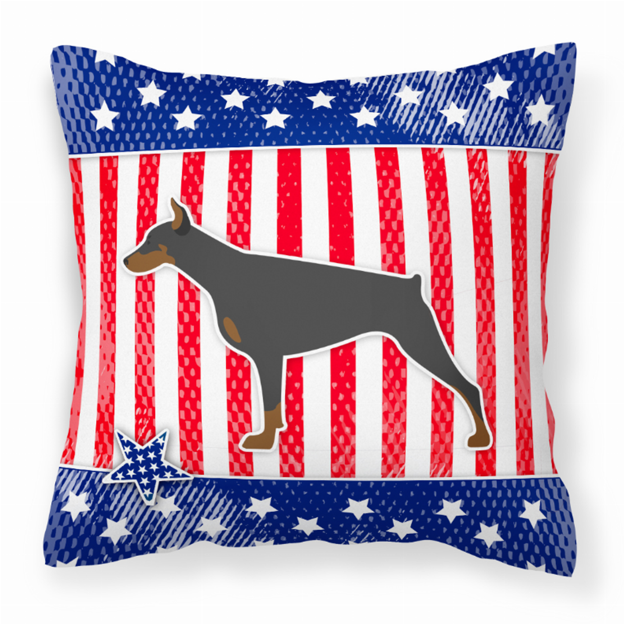 USA Design with Dog Fabric Decorative Pillow - BB3360PW1414