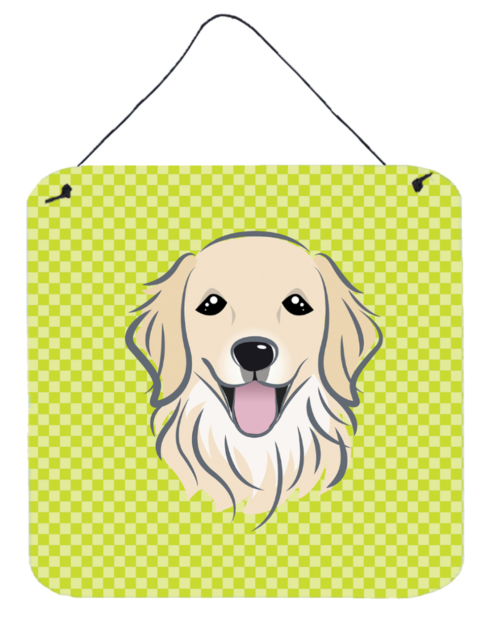Checkerboard Design with Dog Wall or Door Hanging Prints - BB1267DS66