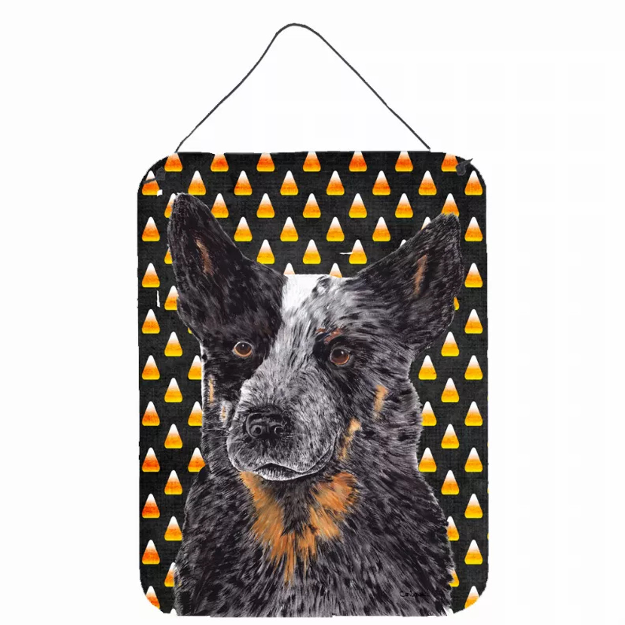 Candy Corn Halloween Design with Dog Wall or Door Hanging Prints - S000213B001695P028872V000
