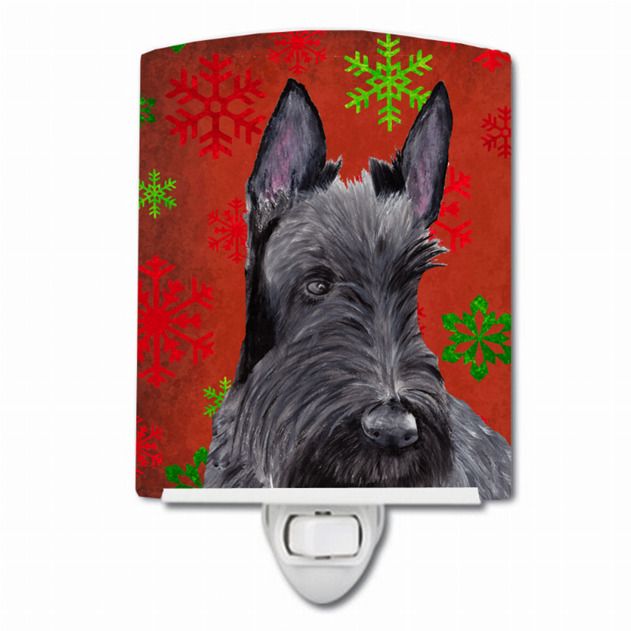 Snowflakes Holiday Dog Art Ceramic Night Light - SC9426CNL