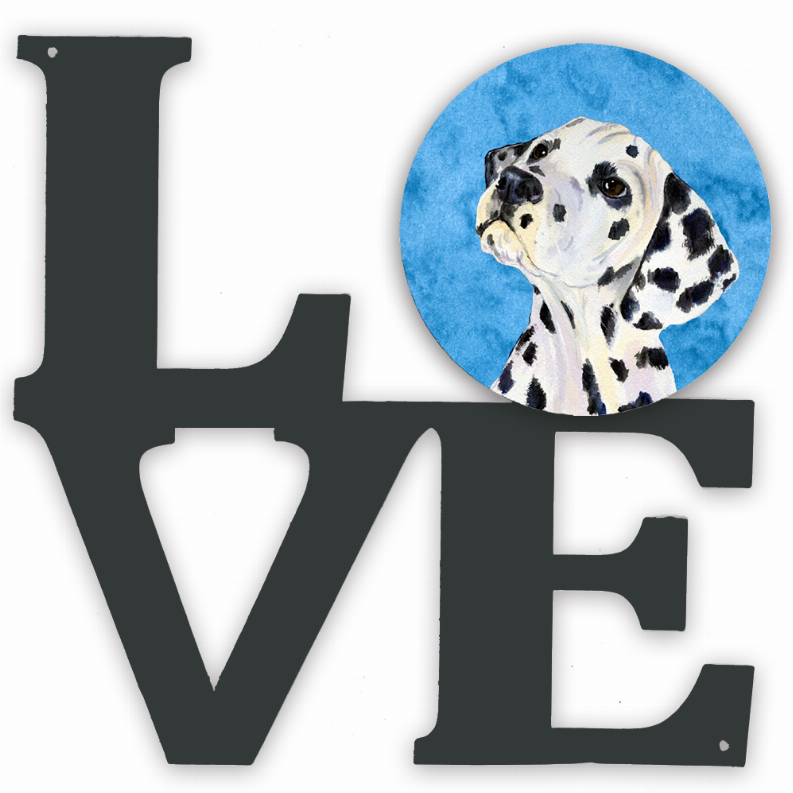 Blue/Pink Dog Metal Wall Artwork LOVE - SS4768-BUWALV