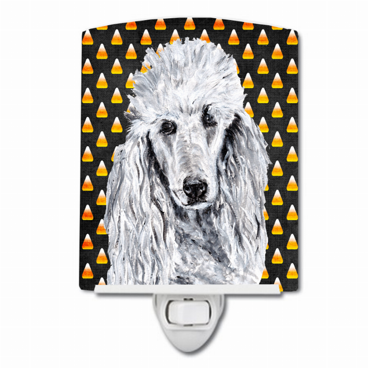 Candy Corn Halloween Dog Art Portrait Ceramic Night Light - SC9655CNL