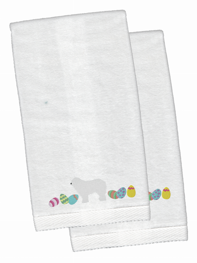 Easter Dog Design White Embroidered Plush Hand Towel Set of 2 - S000213B001695P115104V000