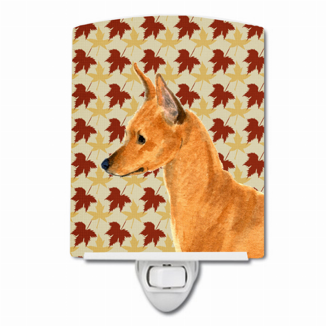 Fall Leaves Dog Art Portrait Ceramic Night Light - SS4390CNL