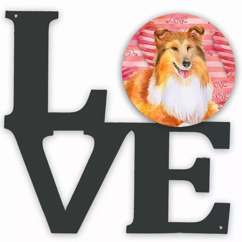 Dog Love & Hearts Metal Wall Artwork - S000213B001695P012544V000
