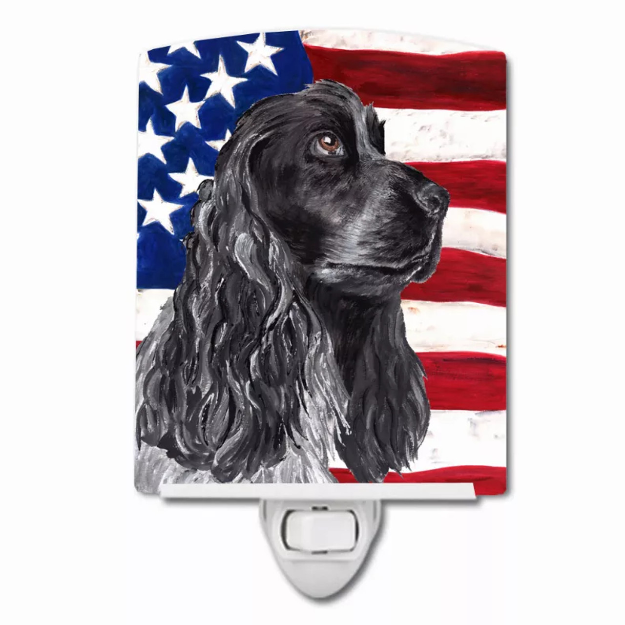 Dog with American Flag USA Ceramic Night Light - S000213B001695P103355V000