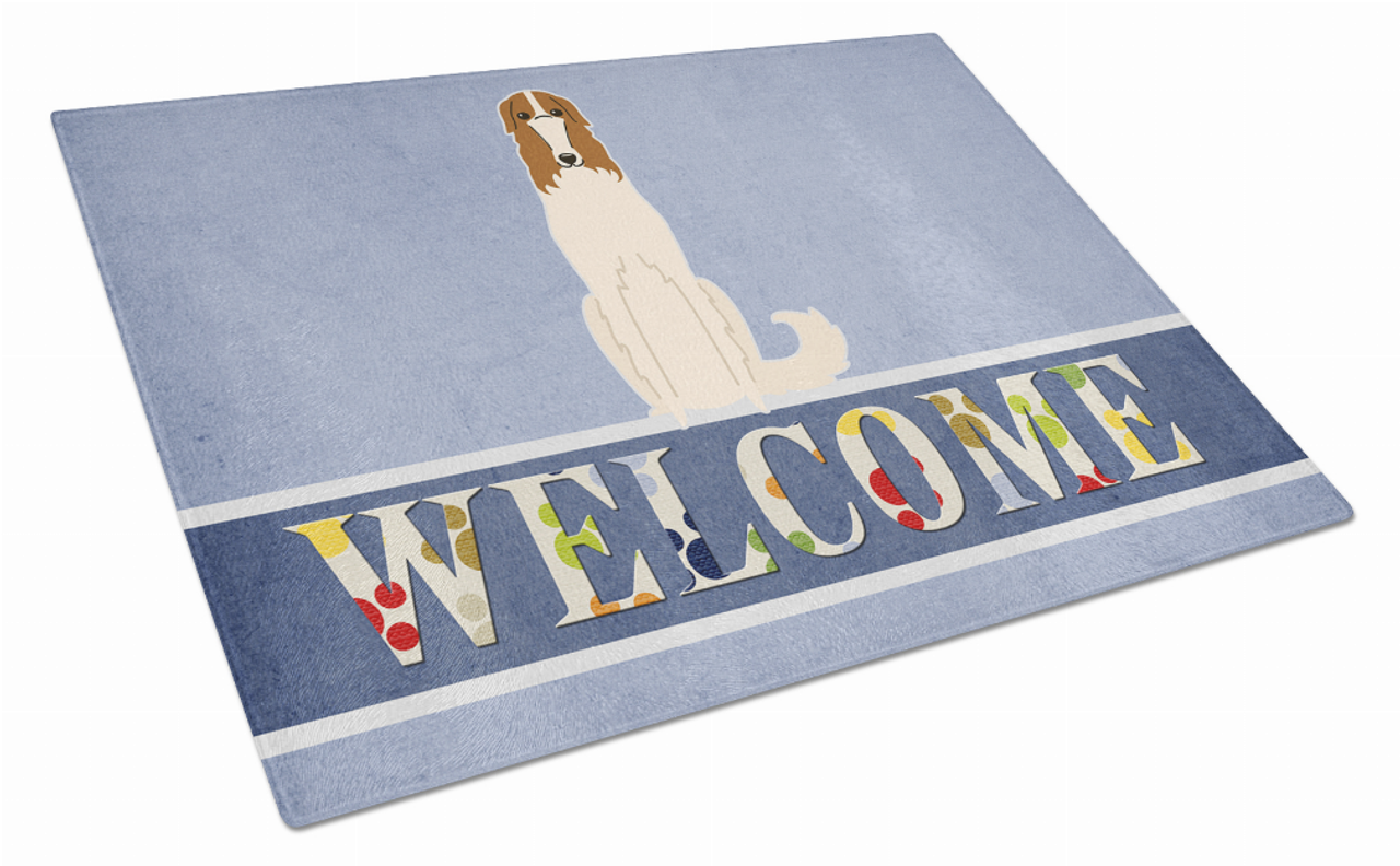 Welcome Dog Print Glass Cutting Board Large - BB5604LCB