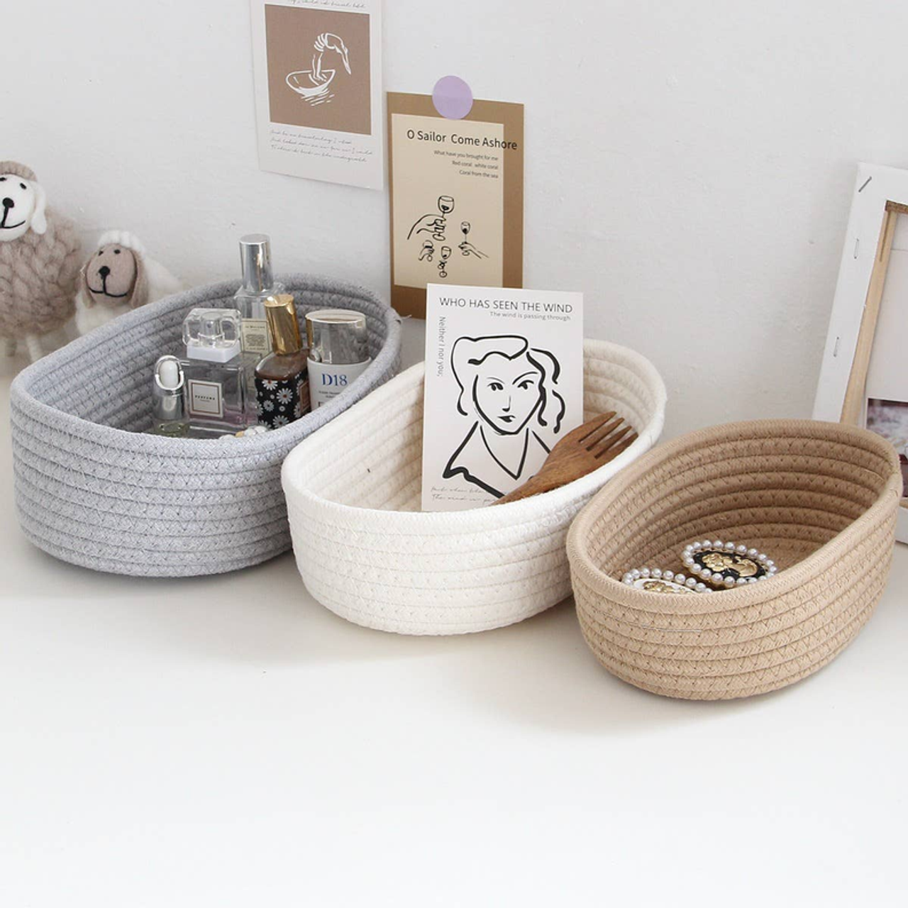 Handmade Sustainable Rope Basket Organizer - CSCORD263