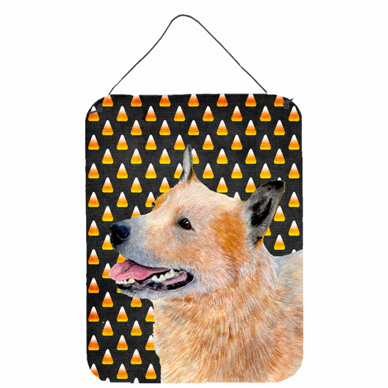 Candy Corn Halloween Design with Dog Wall or Door Hanging Prints - LH9058DS1216