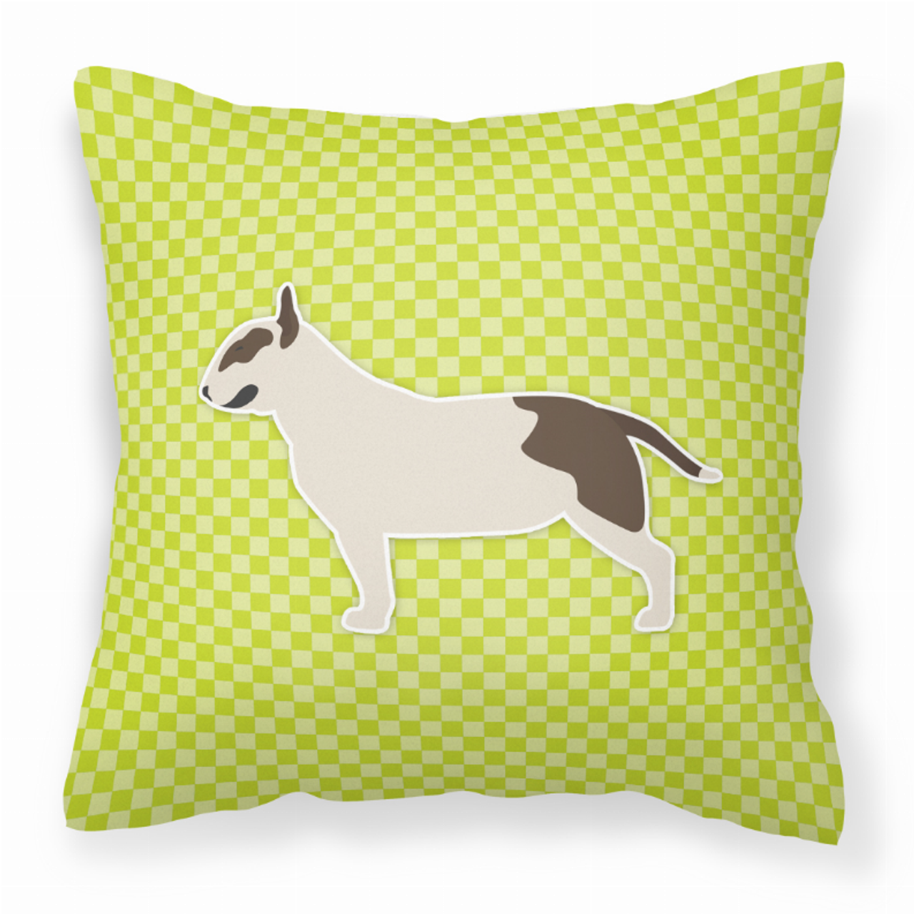 Dog Profile Checkerboard Design Fabric Decorative Pillow - BB3878PW1414