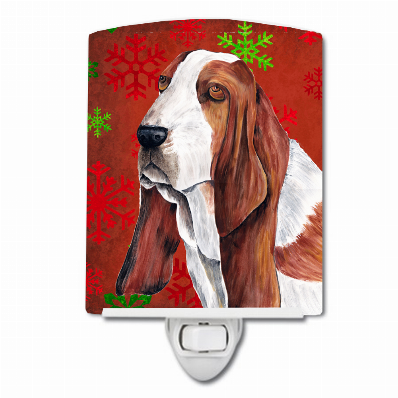Snowflakes Holiday Dog Art Ceramic Night Light - SC9412CNL