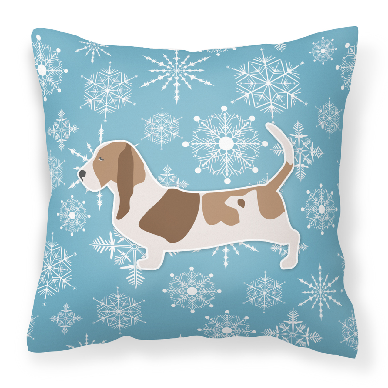 Winter Snowflake With Dog Fabric Decorative Pillow - S000213B001695P073828V000