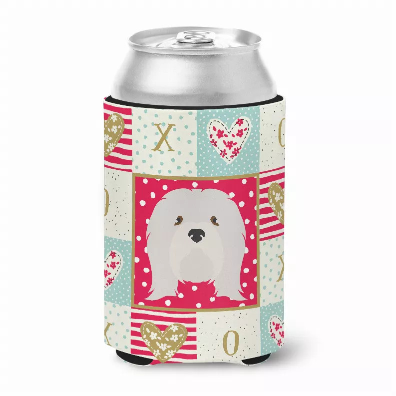 Patchwork Love with Dog Face Can or Bottle Hugger - S000213B001695P007005V000