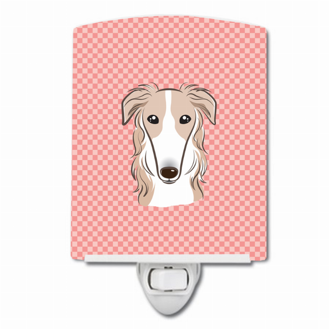 Checkerboard Design with Dog Ceramic Night Light - BB1228CNL