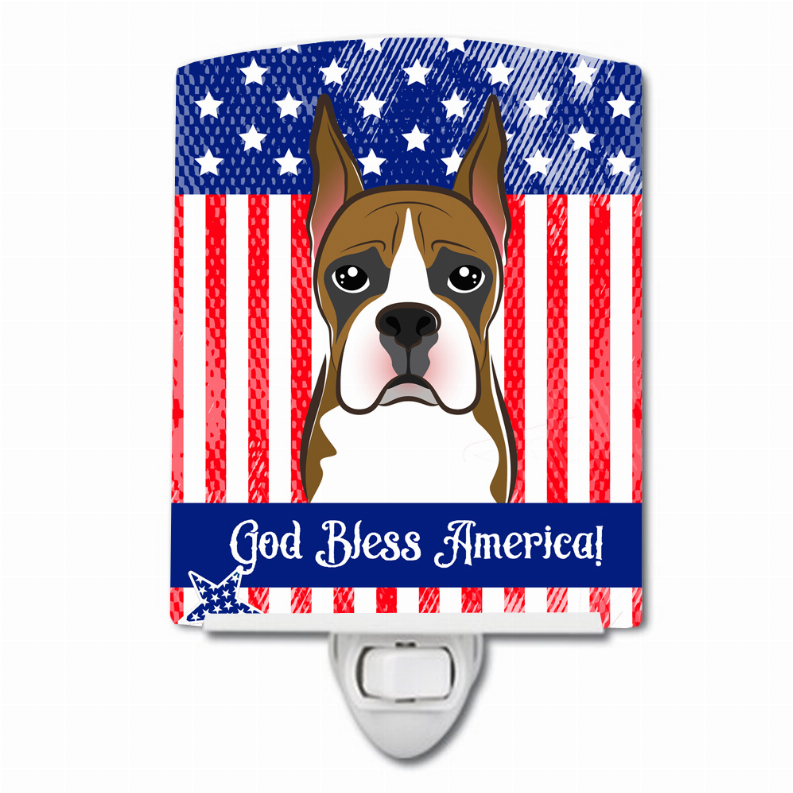 American Flag Design with Dog Ceramic Night Light - S000213B001695P099484V000