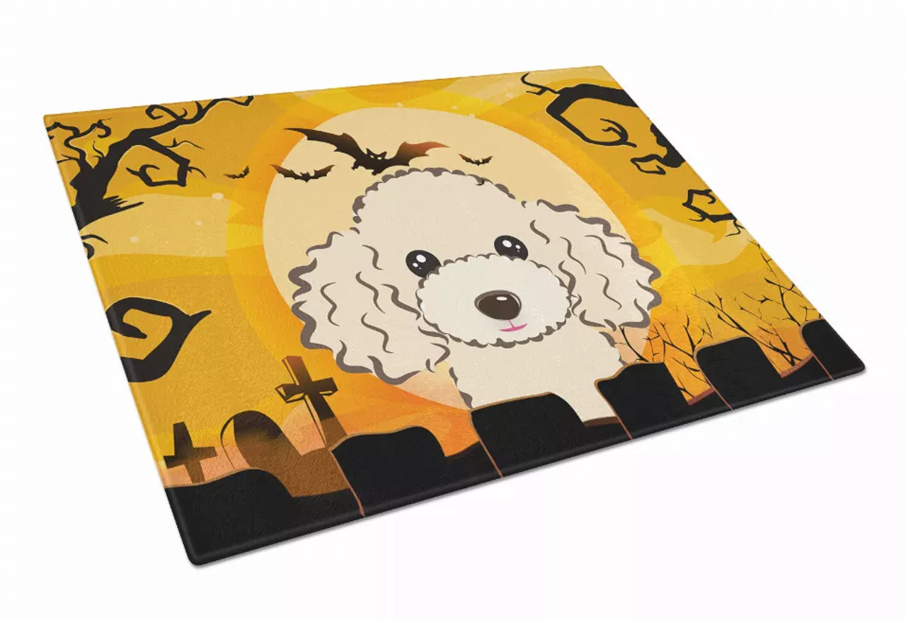 Halloween Dog Print Glass Cutting Board Large - S000213B001695P056867V038