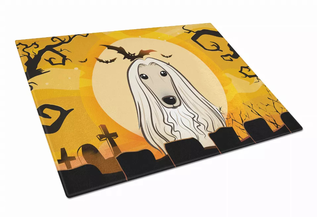 Halloween Dog Print Glass Cutting Board Large - S000213B001695P056867V031