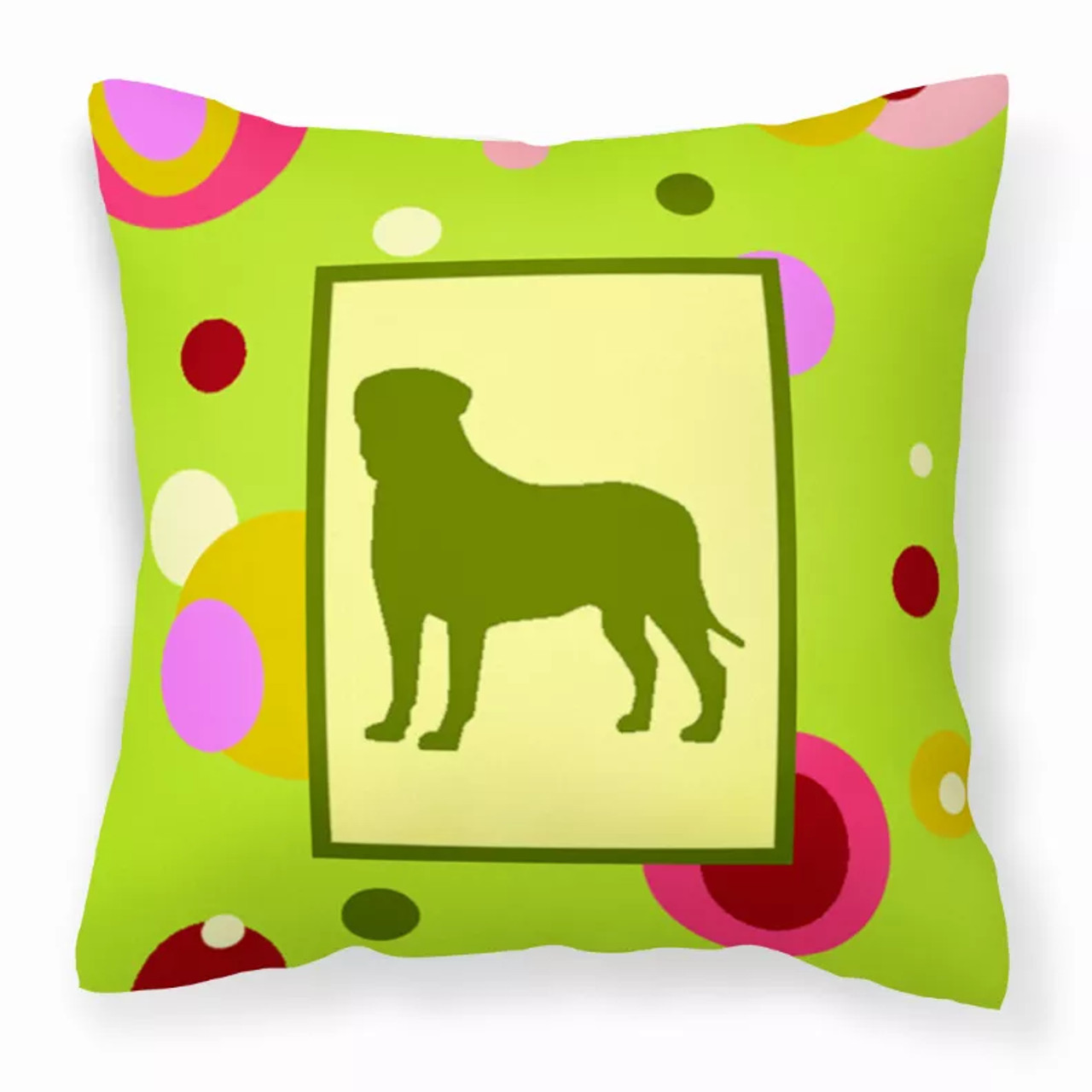 Green Fabric Decorative Pillow with Dog Silhouette - S000213B001695P022364V000