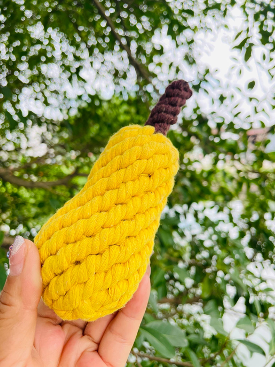 Handmade Sustainable Pear Rope Chew Toy For Puppies