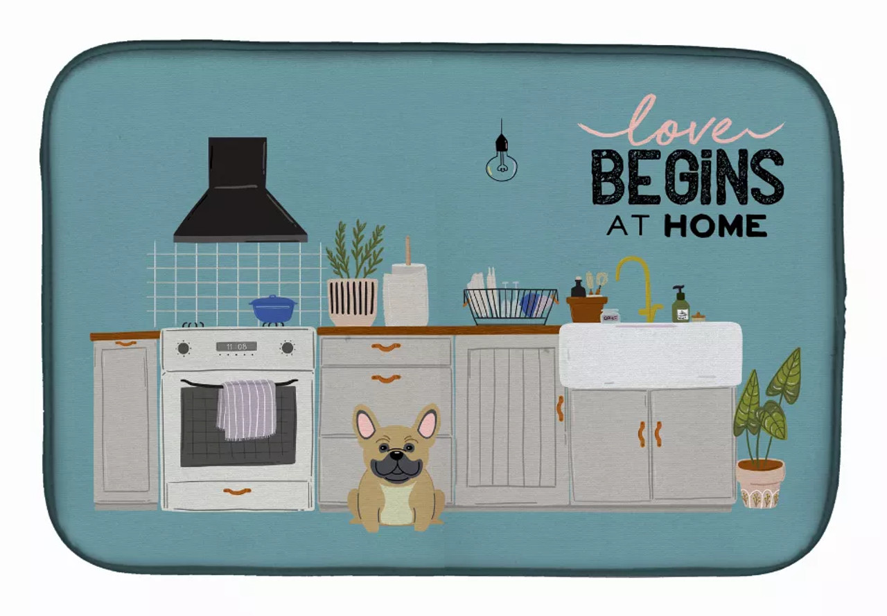 Dog Kitchen Scene Dish Drying Mat - S000213B001695P020171V002