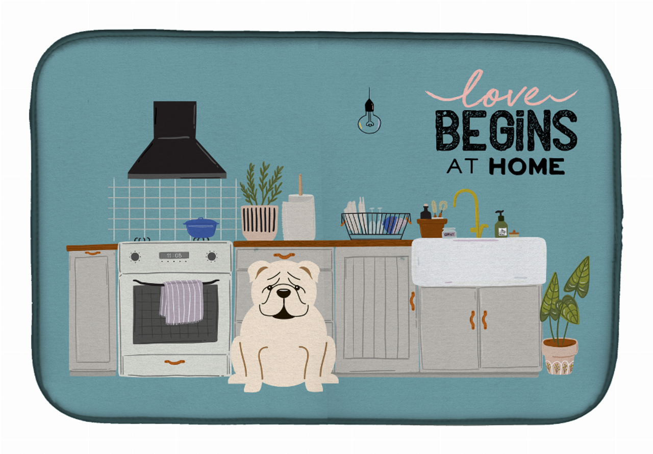 Dog Kitchen Scene Dish Drying Mat - CK7827DDM