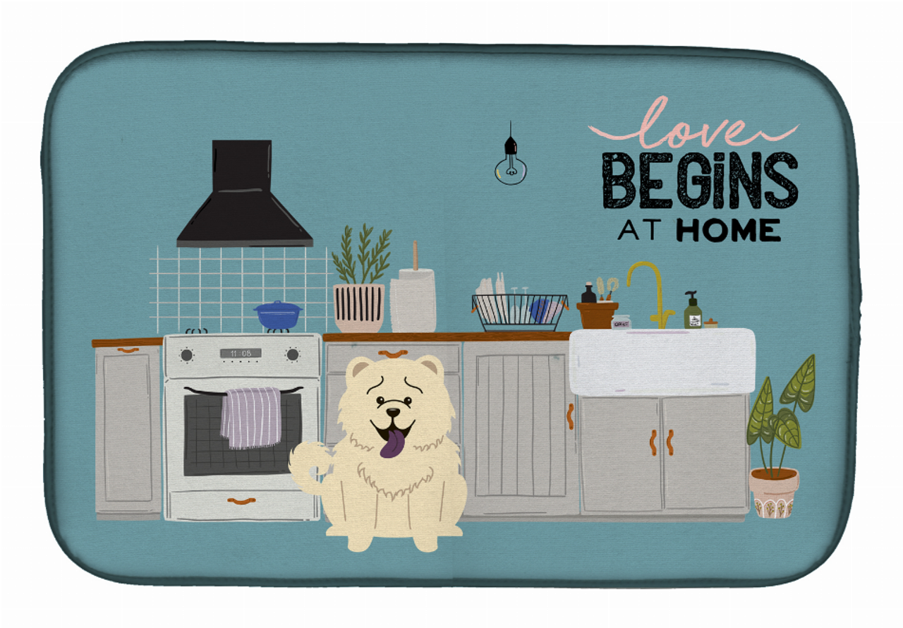 Dog Kitchen Scene Dish Drying Mat - CK7844DDM