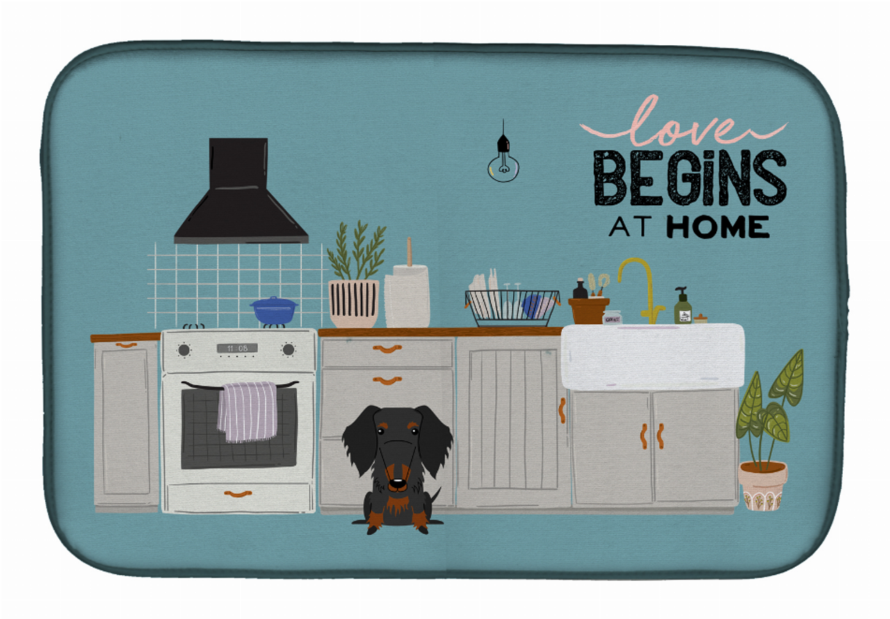 Dog Kitchen Scene Dish Drying Mat - CK7831DDM