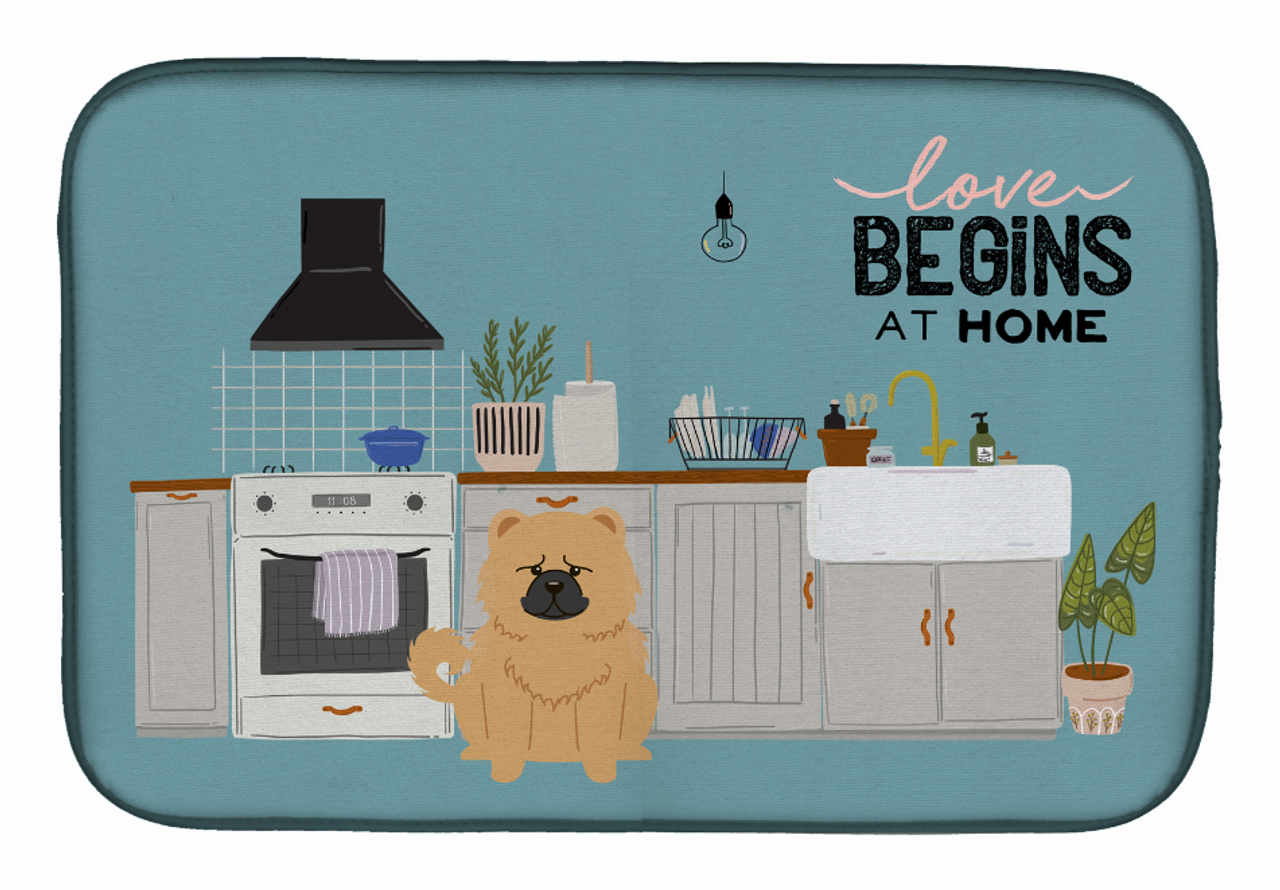 Dog Kitchen Scene Dish Drying Mat - CK7848DDM